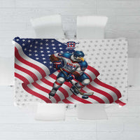 USA Ice Hockey Tablecloth Eagle Mascot Stars and Stripes Design