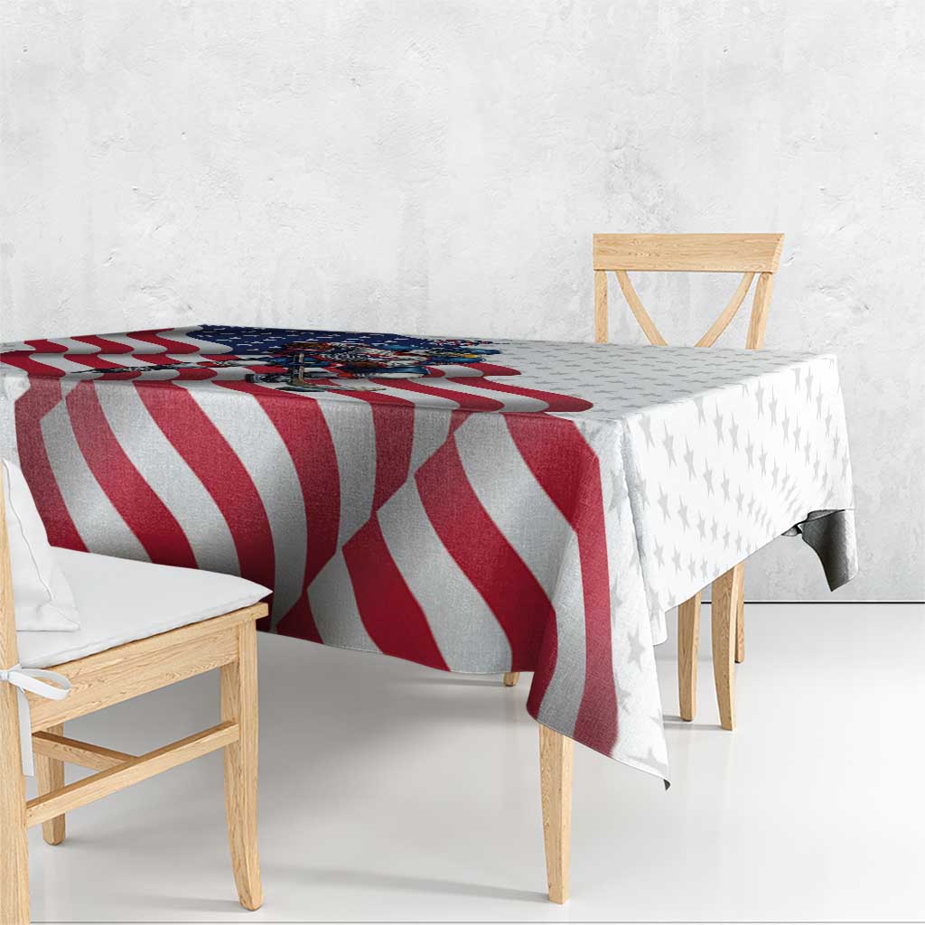 USA Ice Hockey Tablecloth Eagle Mascot Stars and Stripes Design
