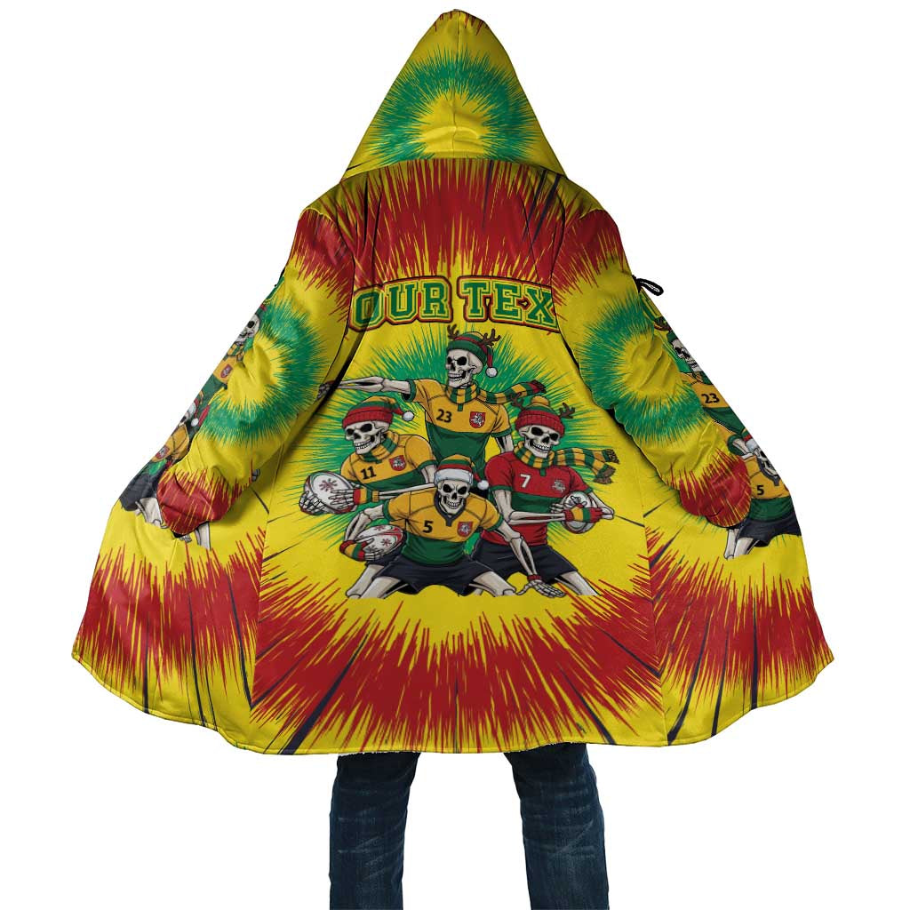 Personalized Lithuania Christmas Cloak Skeleton Rugby Tie Dye Vintage - Wonder Print Shop