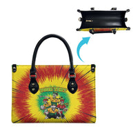 Personalized Lithuania Christmas Leather Bag Skeleton Rugby Tie Dye Vintage - Wonder Print Shop