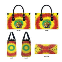 Personalized Lithuania Christmas Leather Bag Skeleton Rugby Tie Dye Vintage - Wonder Print Shop