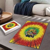 Personalized Lithuania Christmas Puzzle Skeleton Rugby Tie Dye Vintage - Wonder Print Shop