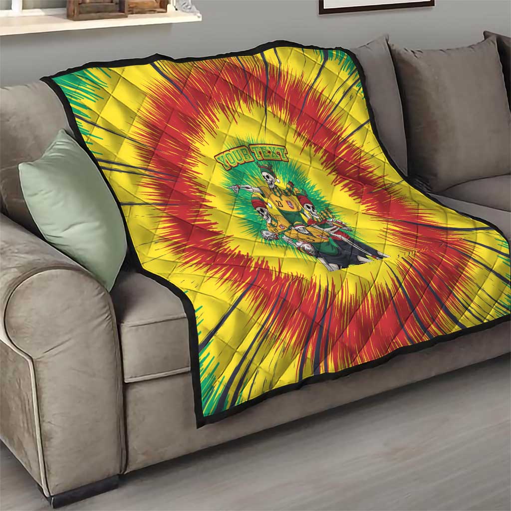 Personalized Lithuania Christmas Quilt Skeleton Rugby Tie Dye Vintage - Wonder Print Shop