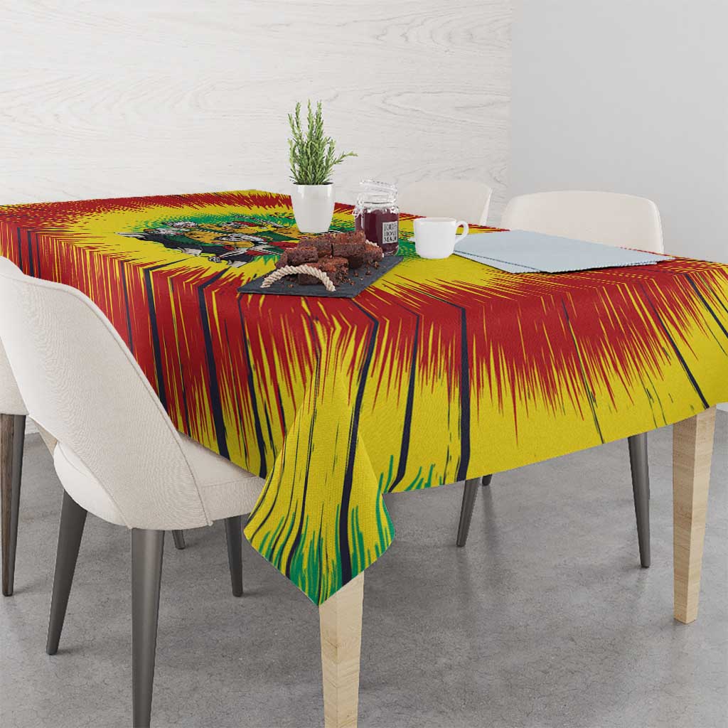 Personalized Lithuania Christmas Tablecloth Skeleton Rugby Tie Dye Vintage - Wonder Print Shop