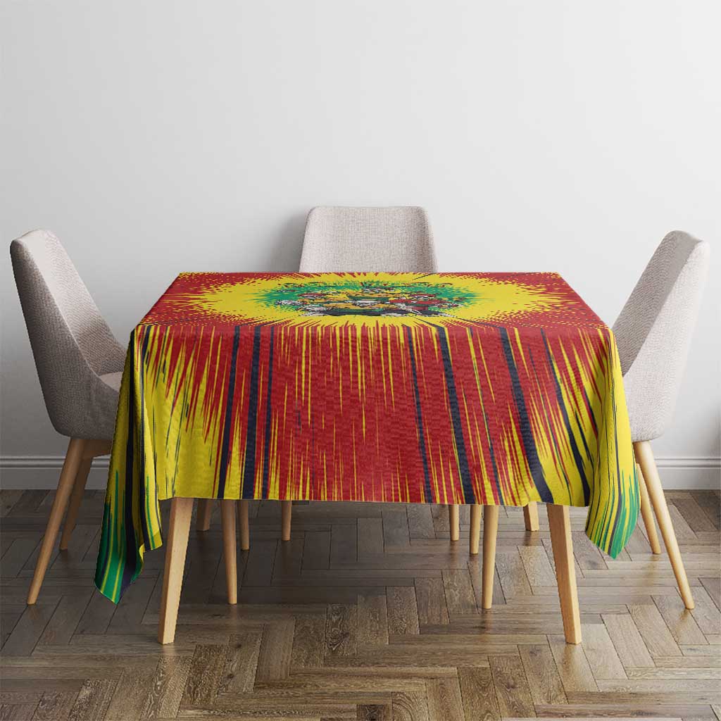 Personalized Lithuania Christmas Tablecloth Skeleton Rugby Tie Dye Vintage - Wonder Print Shop