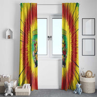 Personalized Lithuania Christmas Window Curtain Skeleton Rugby Tie Dye Vintage - Wonder Print Shop