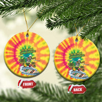 Tie-Dye Skeleton Surfing Lithuania Ceramic Ornament Its 5 OClock Somewhere LT19