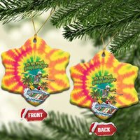 Tie-Dye Skeleton Surfing Lithuania Ceramic Ornament Its 5 OClock Somewhere LT19