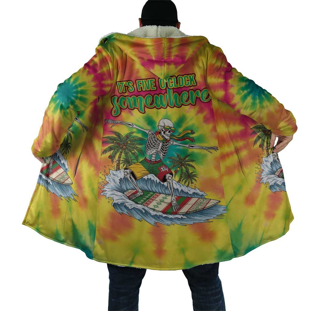 Tie-Dye Skeleton Surfing Lithuania Cloak It’s 5 O’Clock Somewhere - Wonder Print Shop