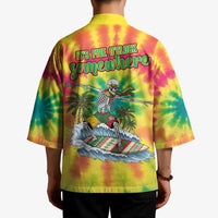 Tie-Dye Skeleton Surfing Lithuania Kimono It’s 5 O’Clock Somewhere - Wonder Print Shop