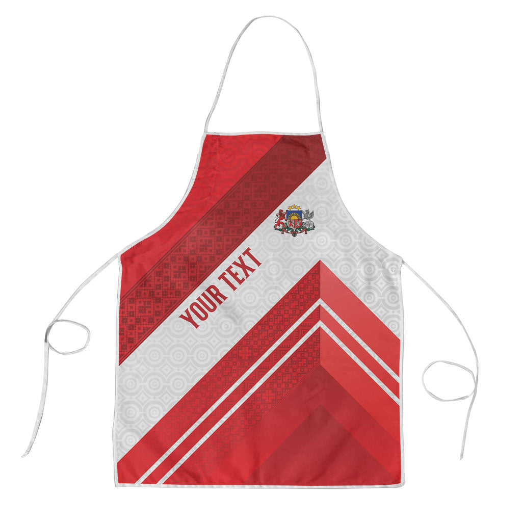 Personalized Latvia Independence Day Apron Latvijas Republika Folk Pattern