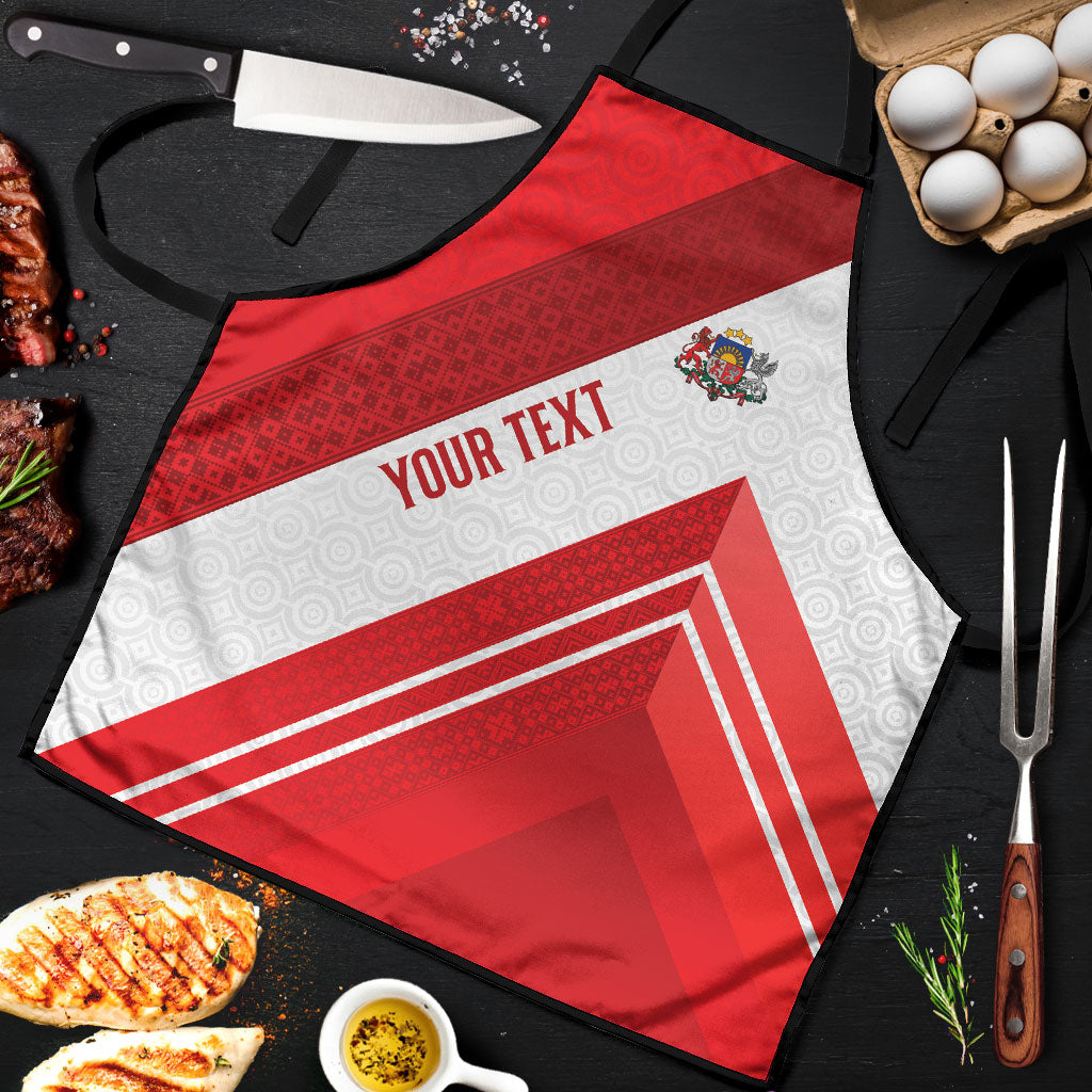 Personalized Latvia Independence Day Apron Latvijas Republika Folk Pattern