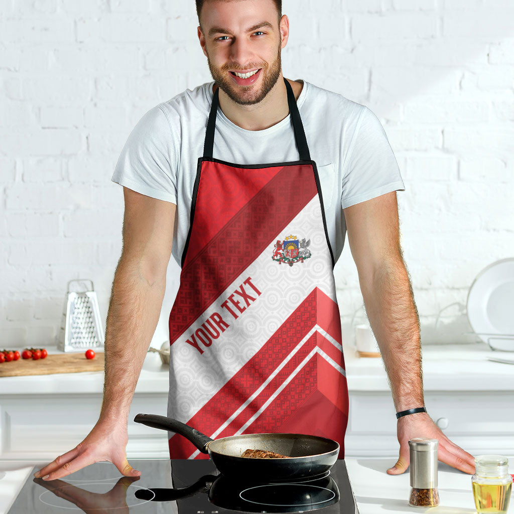 Personalized Latvia Independence Day Apron Latvijas Republika Folk Pattern