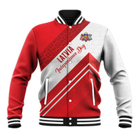 Personalized Latvia Independence Day Baseball Jacket Latvijas Republika Folk Pattern