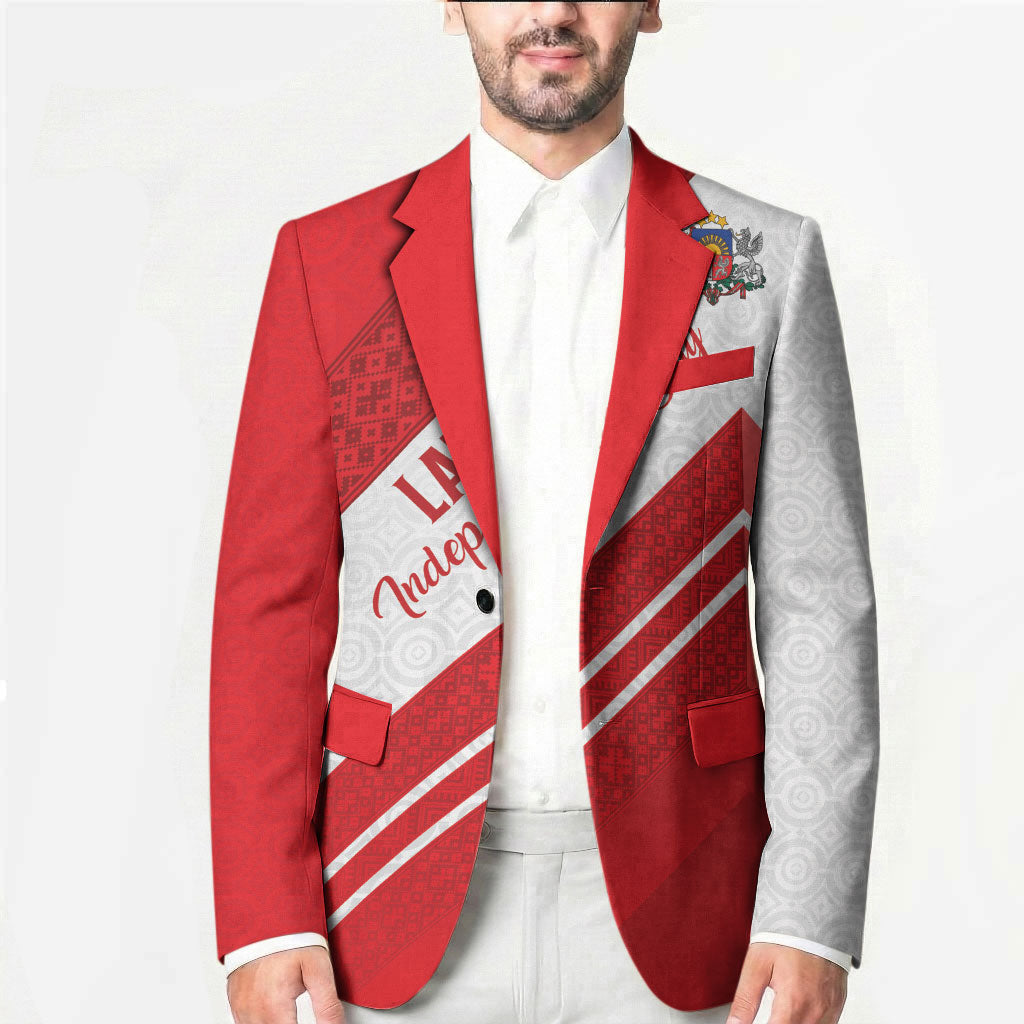 Personalized Latvia Independence Day Blazer Latvijas Republika Folk Pattern
