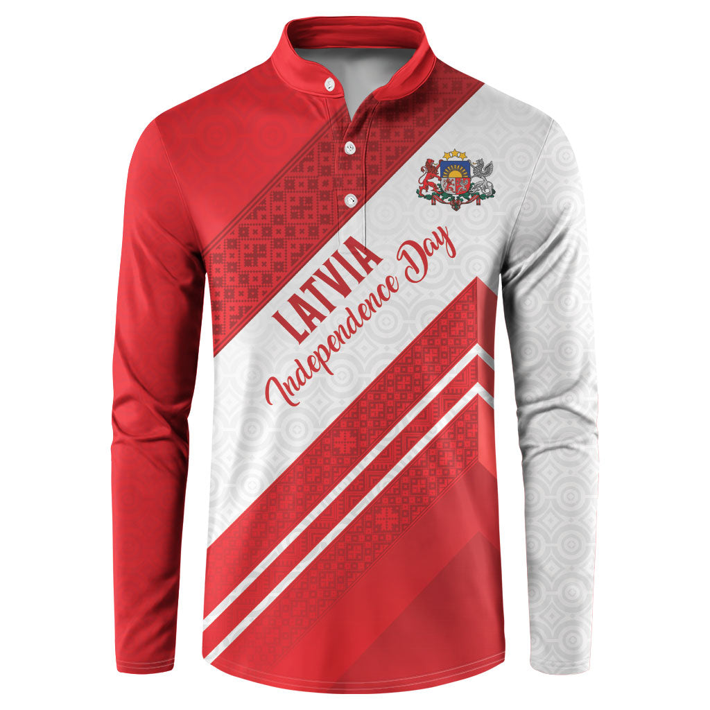 Personalized Latvia Independence Day Button Sweatshirt Latvijas Republika Folk Pattern