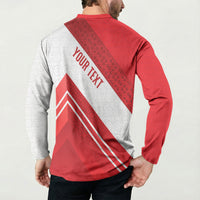 Personalized Latvia Independence Day Button Sweatshirt Latvijas Republika Folk Pattern