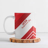 Personalized Latvia Independence Day Ceramic Mug Latvijas Republika Folk Pattern