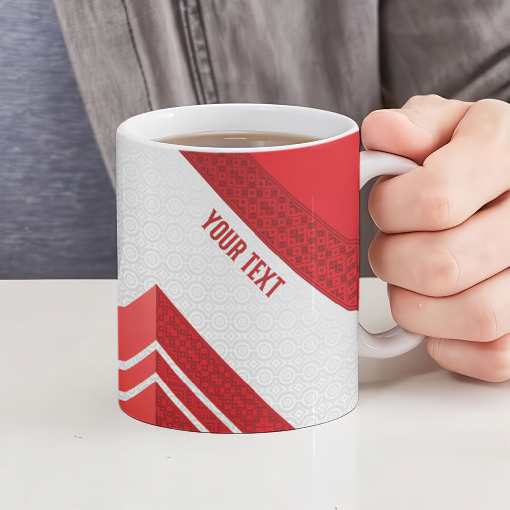 Personalized Latvia Independence Day Ceramic Mug Latvijas Republika Folk Pattern