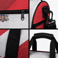 Personalized Latvia Independence Day Duffle Bag Latvijas Republika Folk Pattern