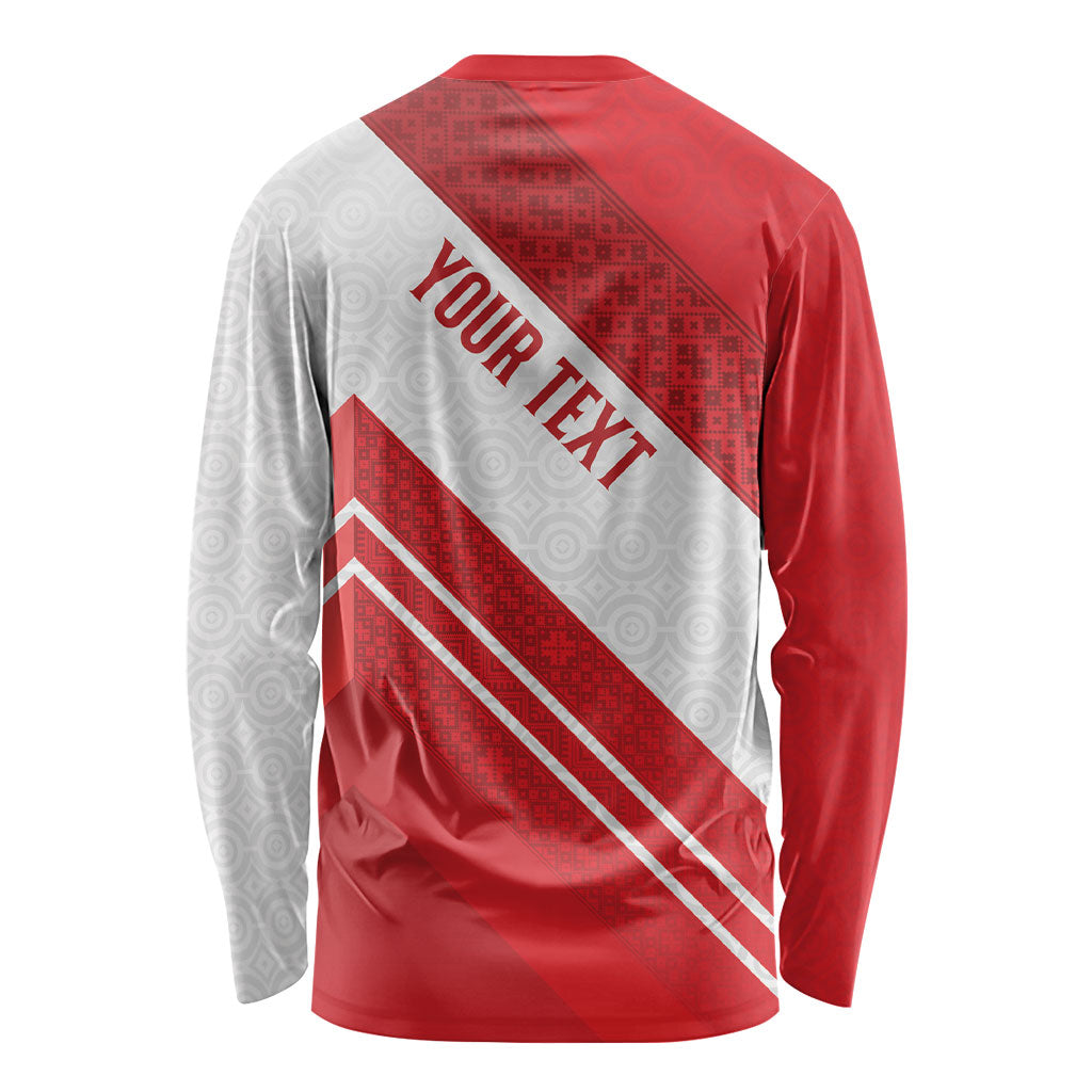 Personalized Latvia Independence Day Long Sleeve Shirt Latvijas Republika Folk Pattern