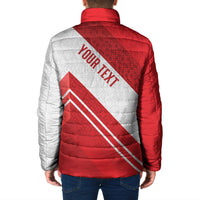Personalized Latvia Independence Day Padded Jacket Latvijas Republika Folk Pattern