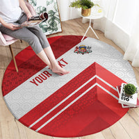 Personalized Latvia Independence Day Round Carpet Latvijas Republika Folk Pattern