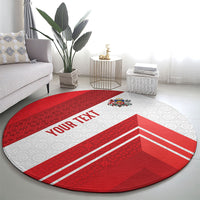 Personalized Latvia Independence Day Round Carpet Latvijas Republika Folk Pattern