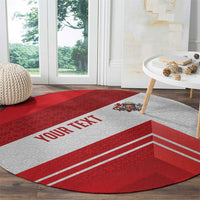 Personalized Latvia Independence Day Round Carpet Latvijas Republika Folk Pattern