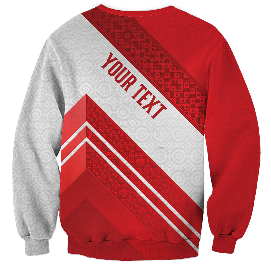Personalized Latvia Independence Day Sweatshirt Latvijas Republika Folk Pattern