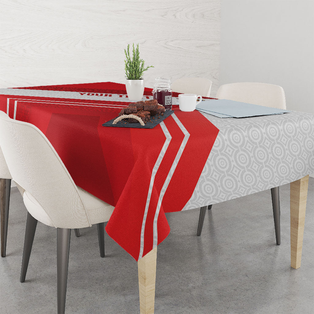Personalized Latvia Independence Day Tablecloth Latvijas Republika Folk Pattern