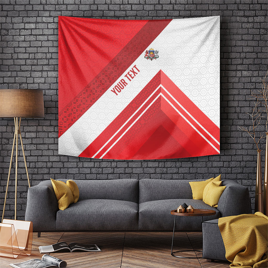 Personalized Latvia Independence Day Tapestry Latvijas Republika Folk Pattern