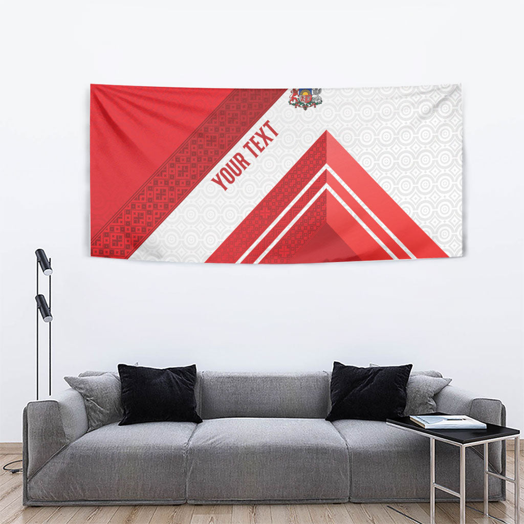 Personalized Latvia Independence Day Tapestry Latvijas Republika Folk Pattern
