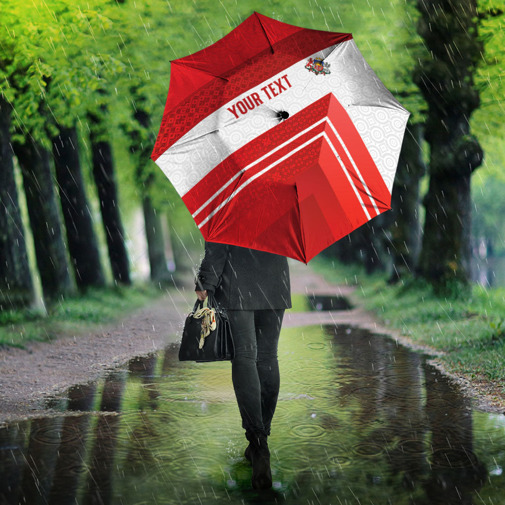 Personalized Latvia Independence Day Umbrella Latvijas Republika Folk Pattern