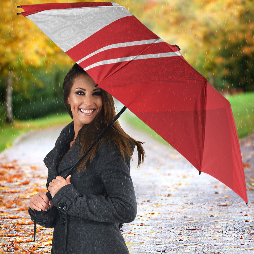 Personalized Latvia Independence Day Umbrella Latvijas Republika Folk Pattern