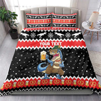 Personalized German T-Rex Christmas Bedding Set Funny Beer Dinosaur Xmas - Wonder Print Shop