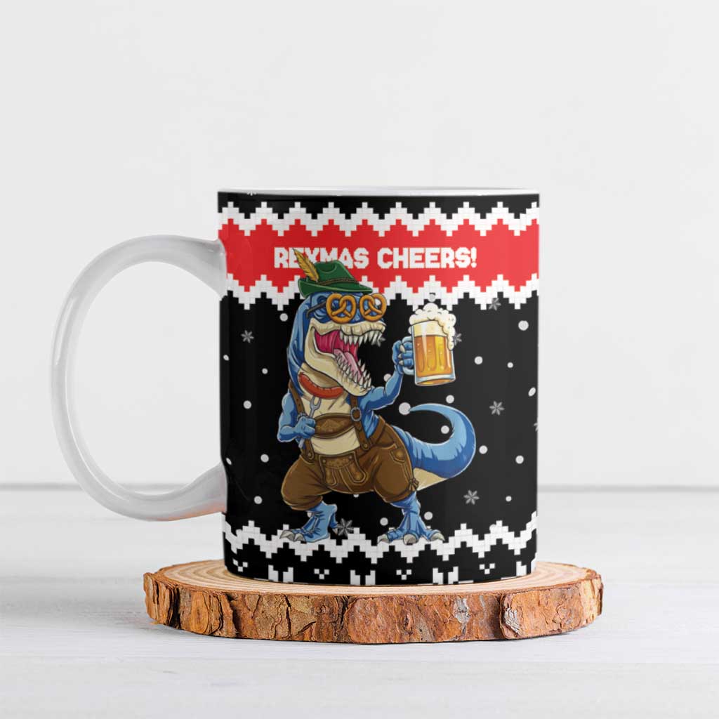 Personalized German T-Rex Christmas Ceramic Mug Funny Beer Dinosaur Xmas - Wonder Print Shop