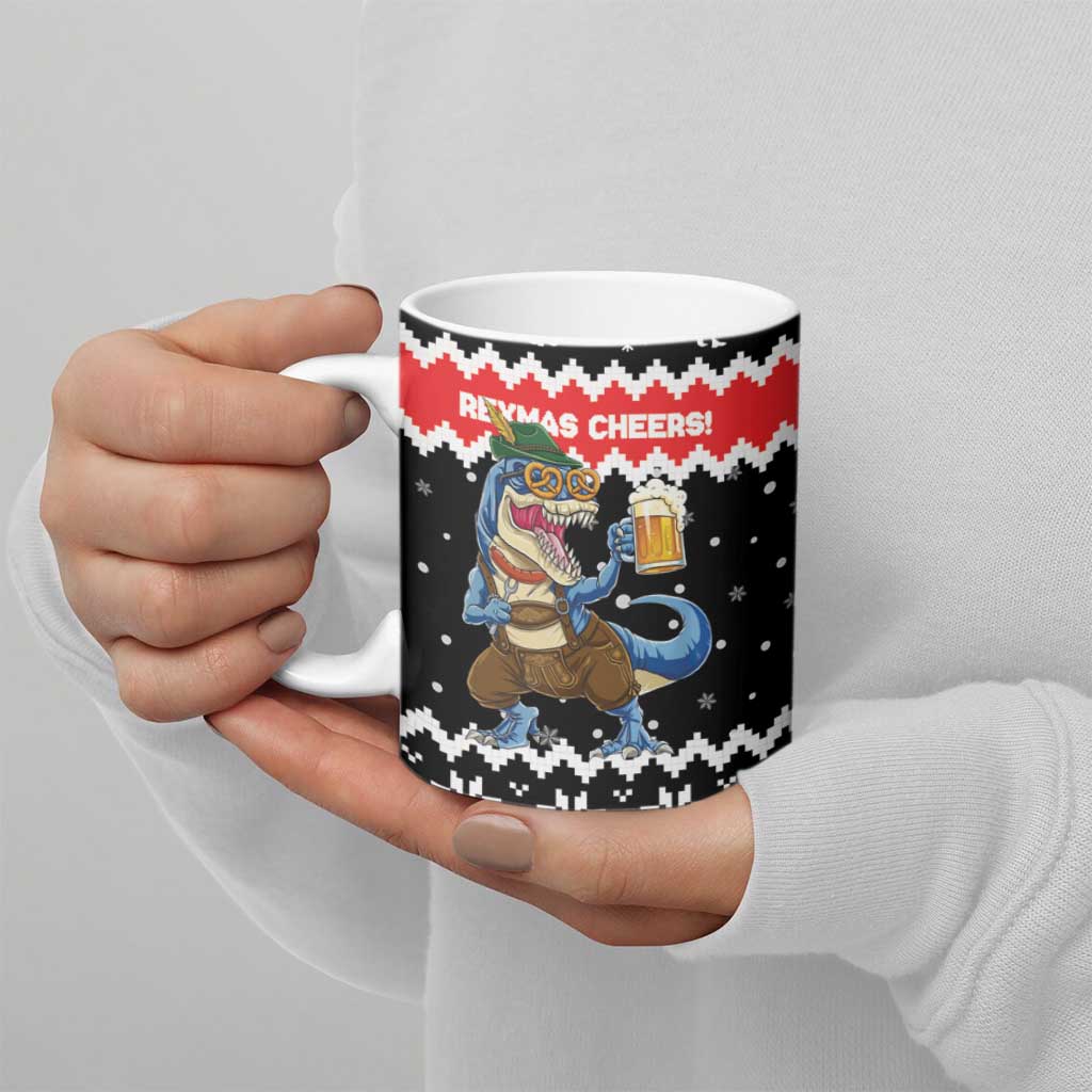 Personalized German T-Rex Christmas Ceramic Mug Funny Beer Dinosaur Xmas - Wonder Print Shop