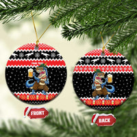 Personalized German T-Rex Christmas Ceramic Ornament Funny Beer Dinosaur Xmas - Wonder Print Shop