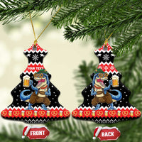 Personalized German T-Rex Christmas Ceramic Ornament Funny Beer Dinosaur Xmas - Wonder Print Shop