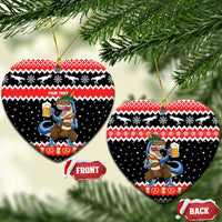 Personalized German T-Rex Christmas Ceramic Ornament Funny Beer Dinosaur Xmas - Wonder Print Shop
