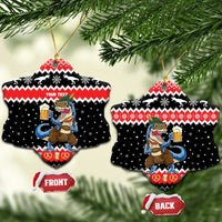 Personalized German T-Rex Christmas Ceramic Ornament Funny Beer Dinosaur Xmas - Wonder Print Shop