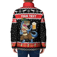 Personalized German T-Rex Christmas Padded Jacket Funny Beer Dinosaur Xmas - Wonder Print Shop