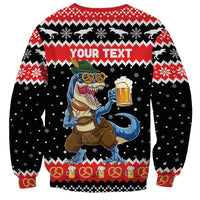 Personalized German T-Rex Christmas Sweatshirt Funny Beer Dinosaur Xmas - Wonder Print Shop