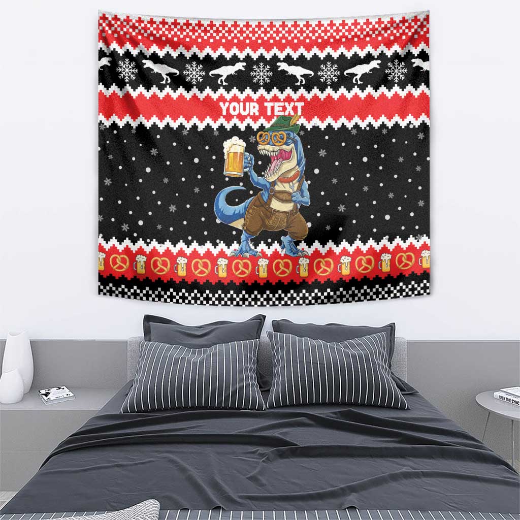 Personalized German T-Rex Christmas Tapestry Funny Beer Dinosaur Xmas - Wonder Print Shop