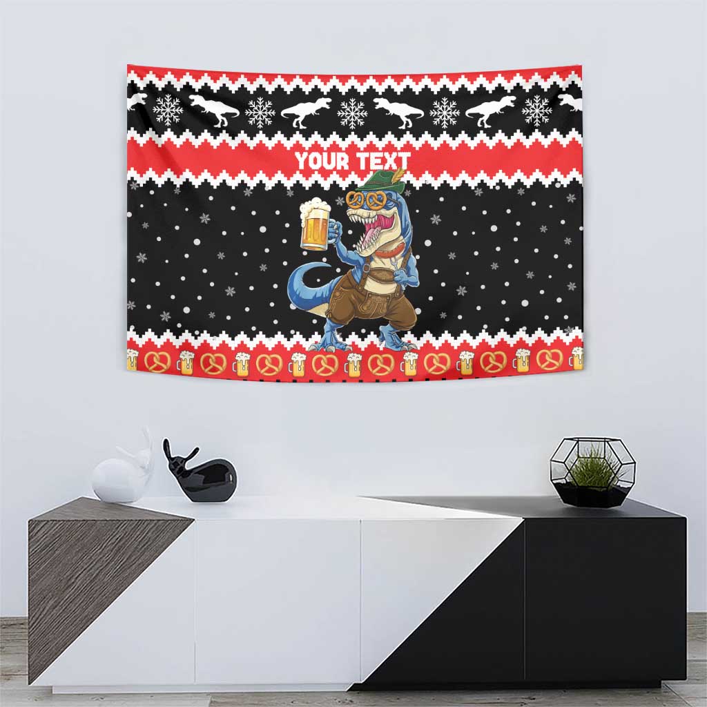 Personalized German T-Rex Christmas Tapestry Funny Beer Dinosaur Xmas - Wonder Print Shop