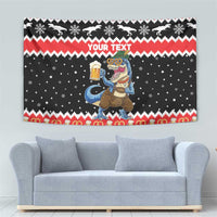 Personalized German T-Rex Christmas Tapestry Funny Beer Dinosaur Xmas - Wonder Print Shop