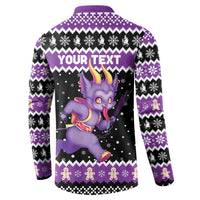 Personalized German Krampus Christmas Button Sweatshirt German Christmas Legend - Wonder Print Shop