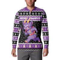 Personalized German Krampus Christmas Button Sweatshirt German Christmas Legend - Wonder Print Shop