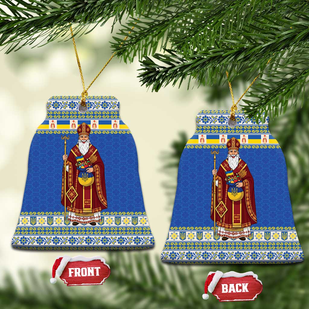 Ukraine Christmas Ceramic Ornament Saint Nicholas Vyshyvanka Style - Wonder Print Shop